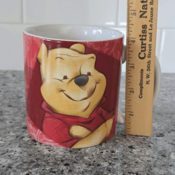 Disney Store Coffee Mug Winnie The Pooh Color Sketchbook‎ Design Red Ceramic - Picture 6 of 7